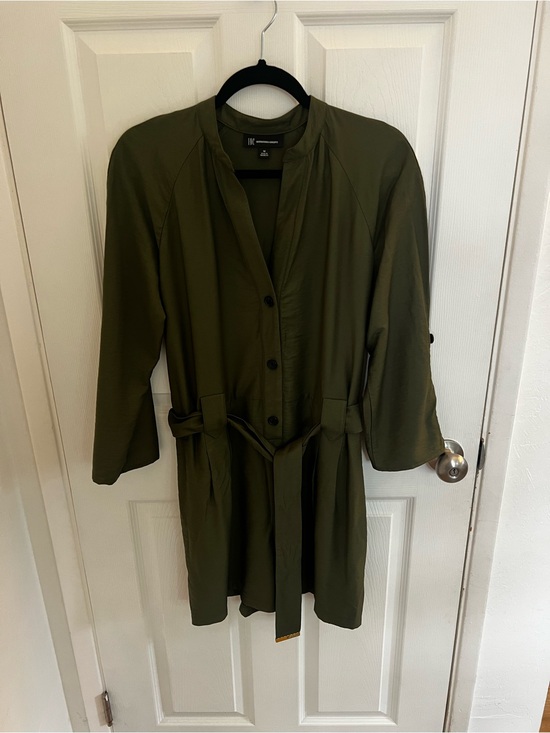 INC International Concepts Pants - INC International Concepts Olive‎ Green Belted Jumpsuit Romper
